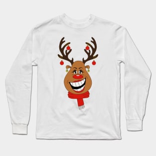 Funny Glamorous Reindeer Long Sleeve T-Shirt